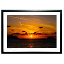 【抽選ポイント100%バック】版画 遥かな夕日 (fu-keiphoto)インテリア 壁掛け 額入り 風景画 ポスター アート リビング 玄関に飾る 風水 プレ...
