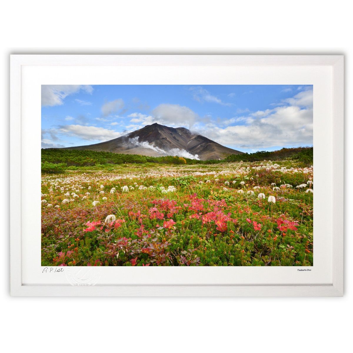 【スーパーSALE半額】版画 秋の旭岳 (小野 忠)インテリア 壁掛け 額入り 風景画 ポスター アート リビング 玄関に飾る 風水 プレゼント モダン アート...