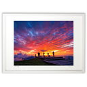 【抽選ポイント100%バック】版画 染まる夕焼け (ks-photo)インテリア 壁掛け 額入り 風景画 ポスター アート リビング 玄関に飾る 風水 プレゼン...