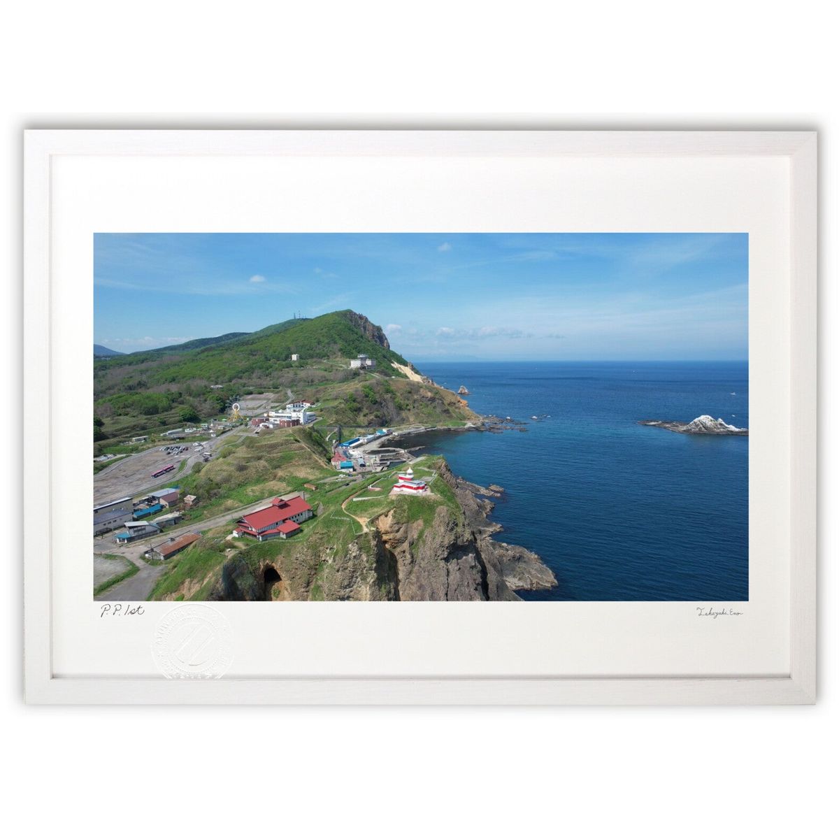 【スーパーSALE半額】版画 日和山灯台 (recno4do)インテリア 壁掛け 額入り 風景画 ポスター アート リビング 玄関に飾る 風水 プレゼント モダン アートフレーム