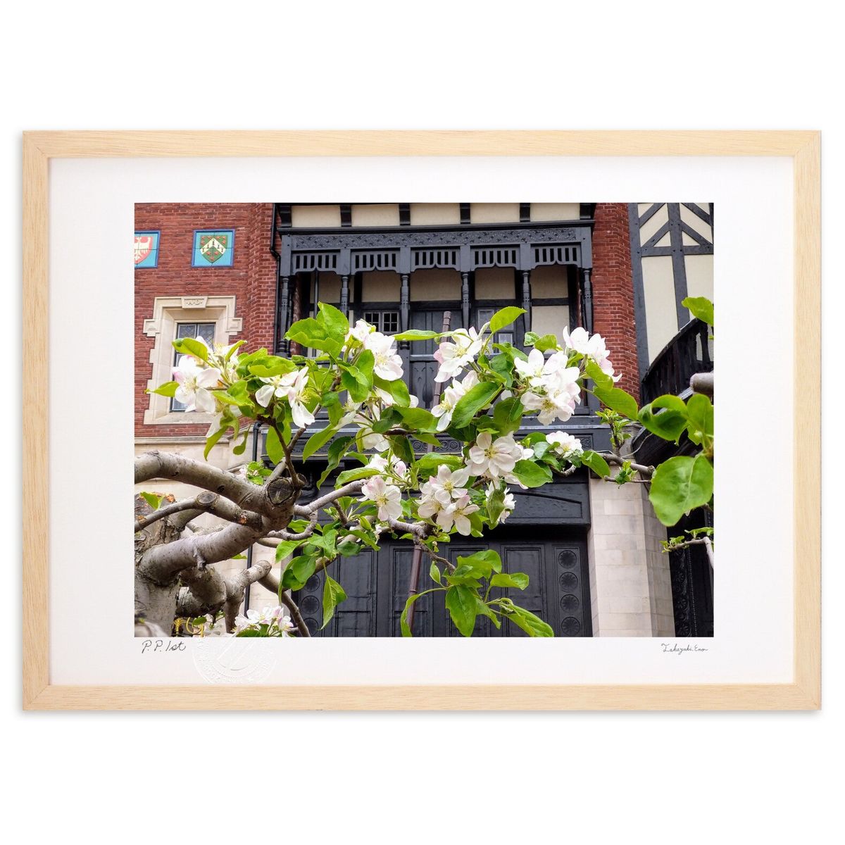 版画 りんごの花 (スノーバニラ)インテリア 壁掛け 額入り 風景画 ポスター アート リビング 玄関に飾る 風水 プレゼント モダン アートフレーム