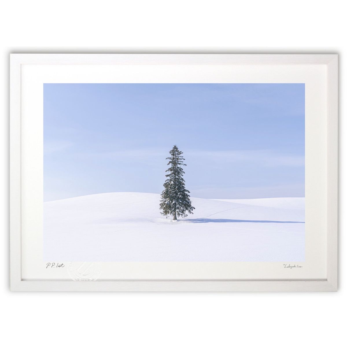 版画 クリスマスツリーの木 (岡本 圭司)インテリア 壁掛け 額入り 風景画 ポスター アート リビング 玄..