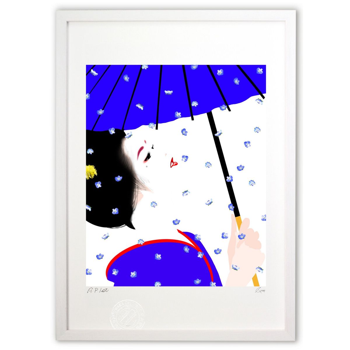 版画 春雨 (白川哲治)インテリア 壁掛け 額入り 風景画 ポスター アート リビング 玄関に飾る 風水 プ..