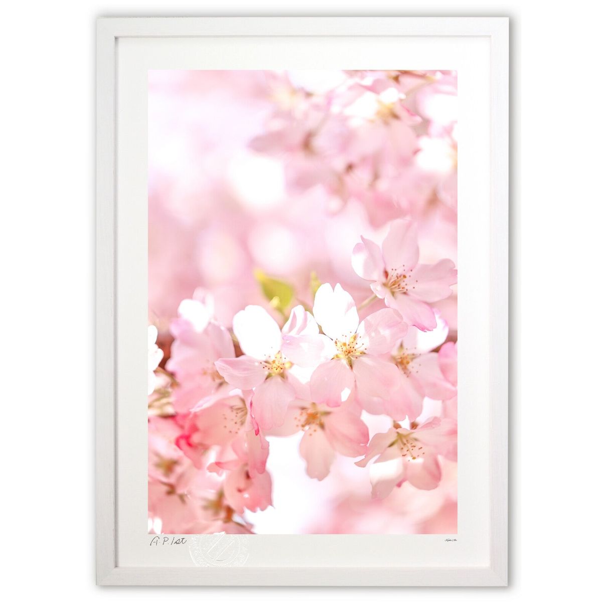 【スーパーSALE半額】版画 風水 縁結び運・美容運・子育て運UP！の桜【縦1】 (Kyoko.Abe)