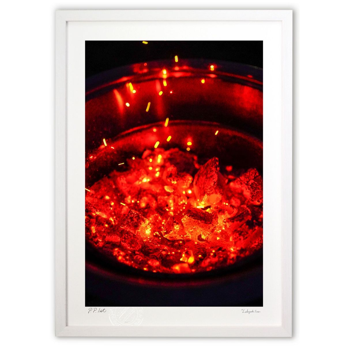 版画 暖をとる (SHIROIRO)インテリア 壁掛け 額入り 風景画 ポスター アート リビング 玄関に飾る 風水 プレゼント モダン アートフレーム