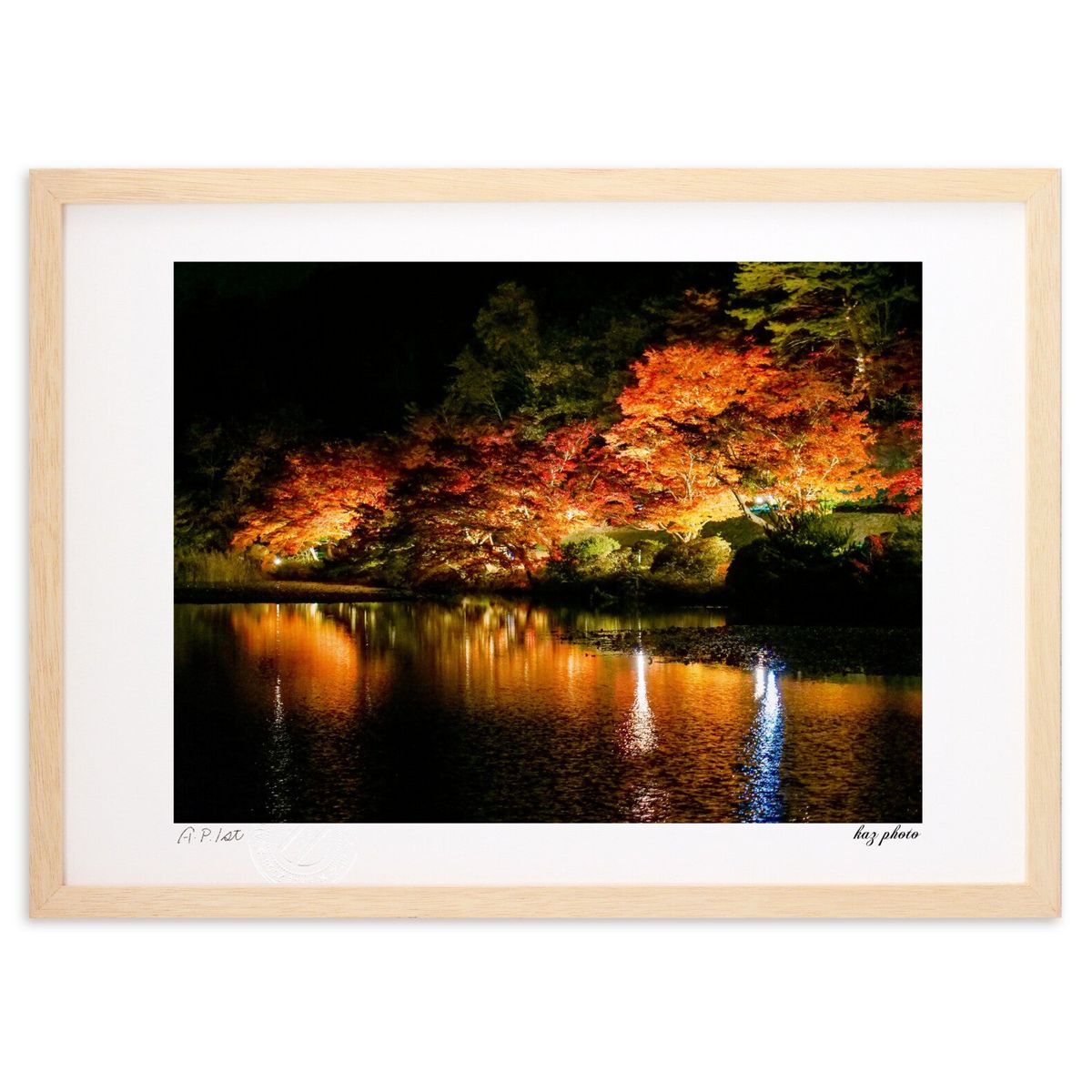 版画 紅葉 (kaz photo)インテリア 壁掛け 額入り 風景画 ポスター アート リビング 玄関に飾る 風水 プレゼント モダン アートフレーム