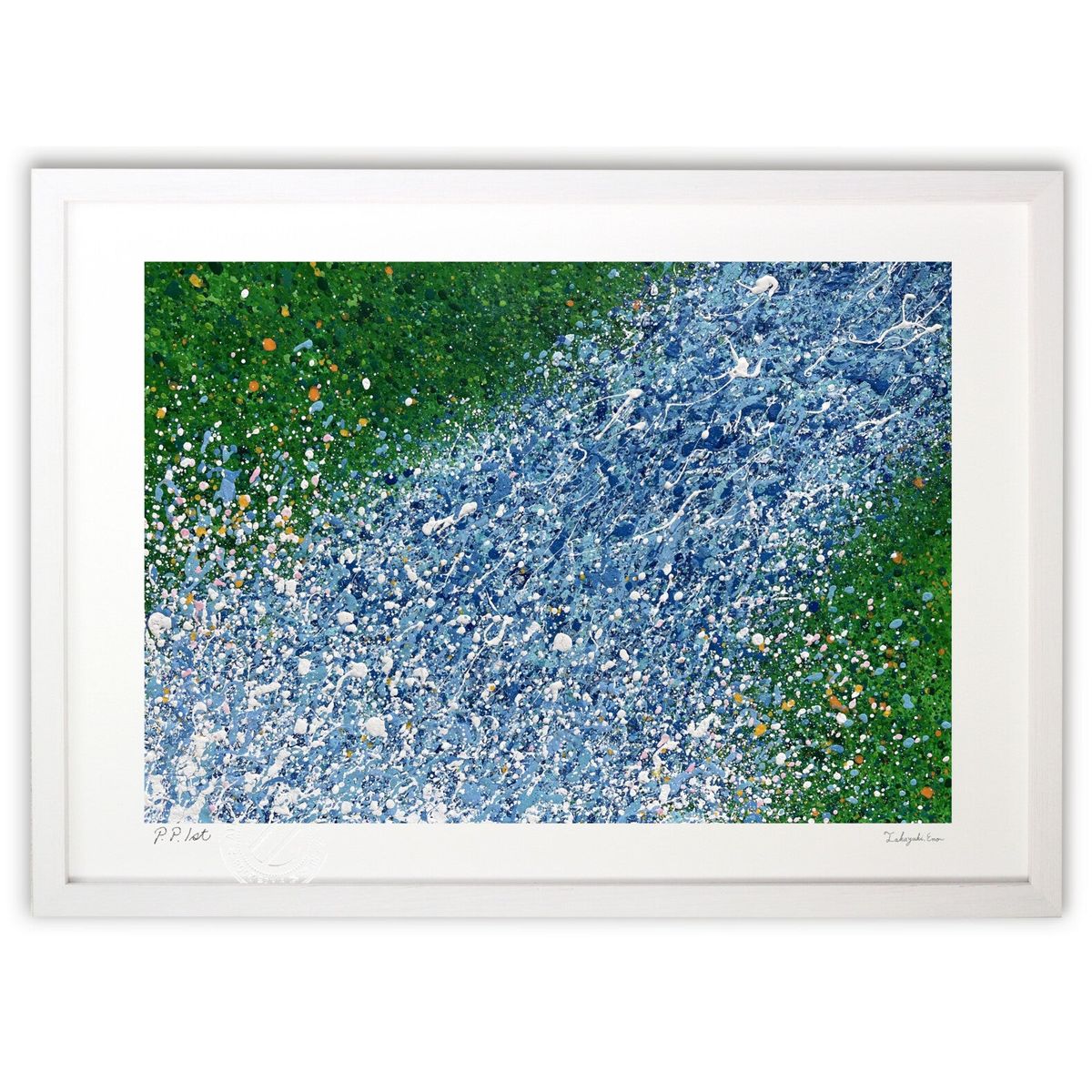 版画 RIVER (高力尚子)インテリア 壁掛け 額入り 風景画 ポスター アート リビング 玄関に飾る 風水 プレゼント モダン アートフレーム