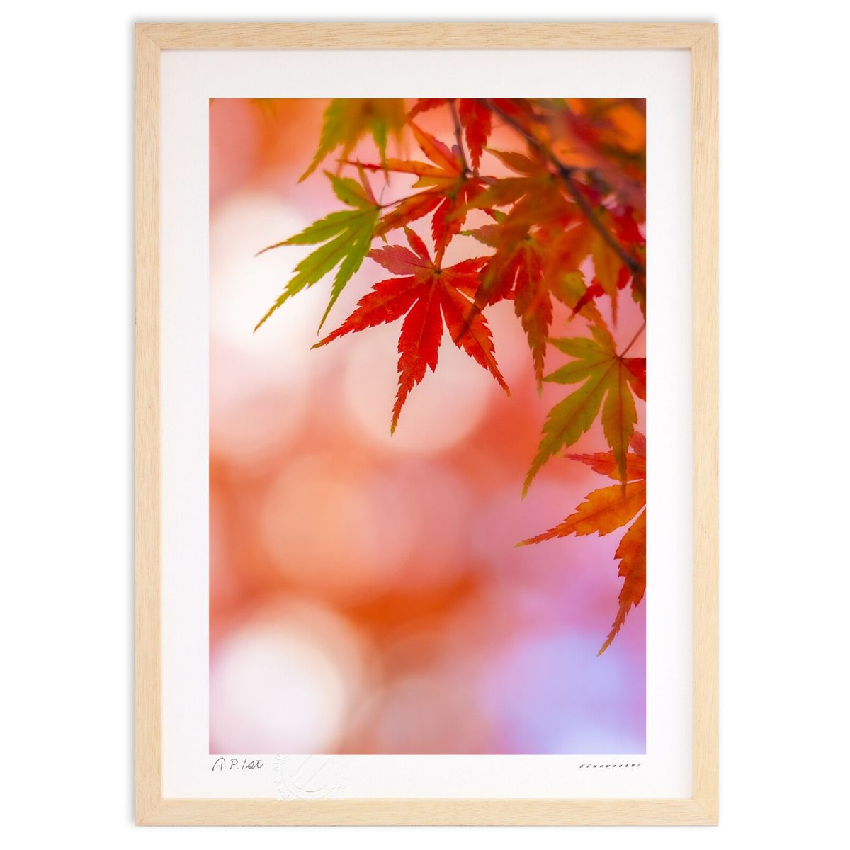 版画 紅彩紅葉 (bluewoods07)インテリア 壁掛け 額入り 風景画 ポスター アート リビング 玄関に飾る 風水 プレゼント モダン アートフレーム