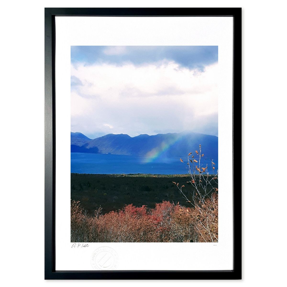 【スーパーSALE半額】版画 虹の行方 (Gille1119)インテリア 壁掛け 額入り 風景画 ポスター アート リビング 玄関に飾る 風水 プレゼント モダ...