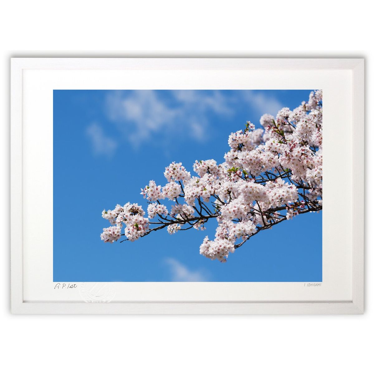 【スーパーSALE半額】版画 さくら (I.ISHIGAMI)インテリア 壁掛け 額入り 風景画 ポスター アート リビング 玄関に飾る 風水 プレゼント モダ...