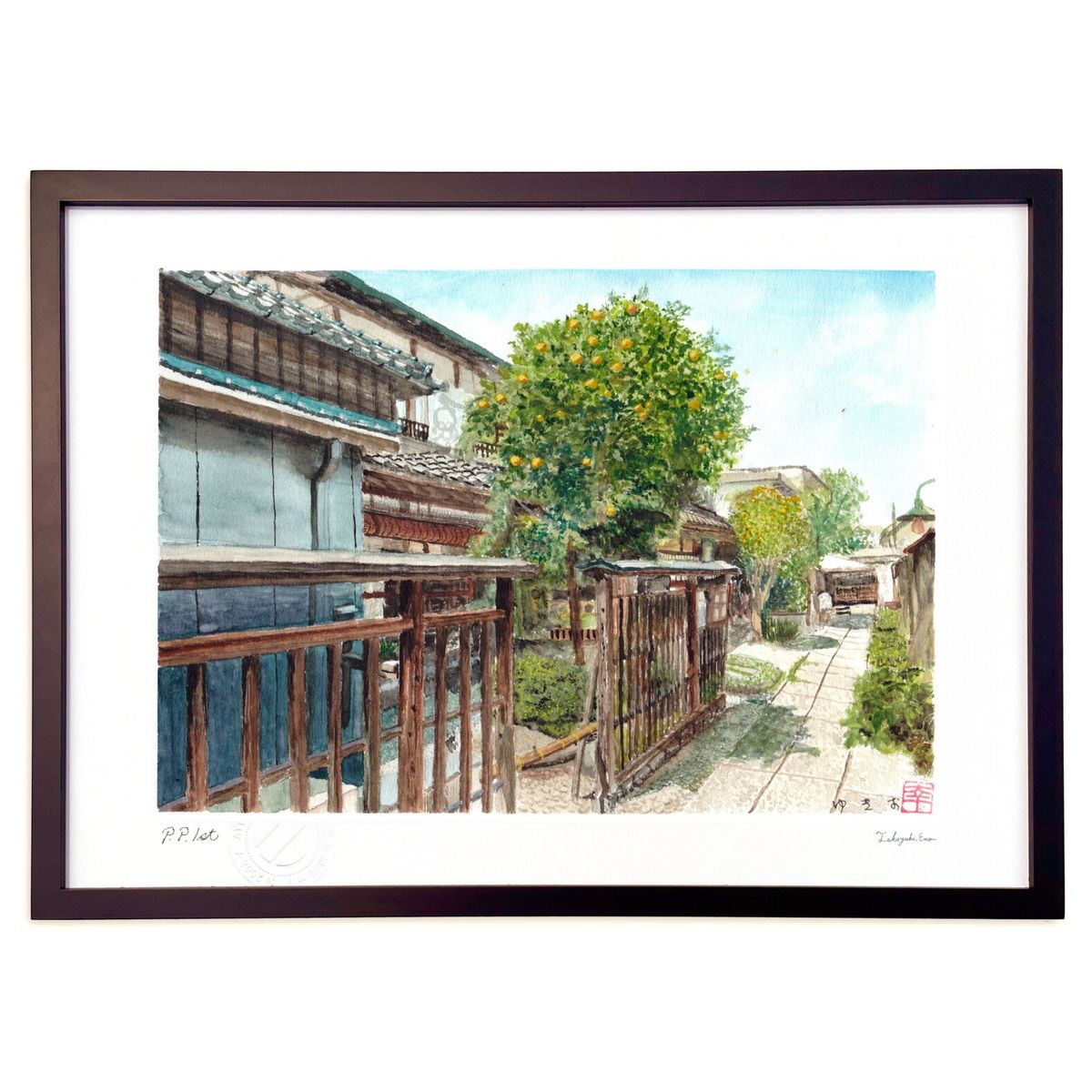 【スーパーSALE半額】版画 はかり屋 (ゆきお)インテリア 壁掛け 額入り 風景画 ポスター アート リビング 玄関に飾る 風水 プレゼント モダン アートフ...