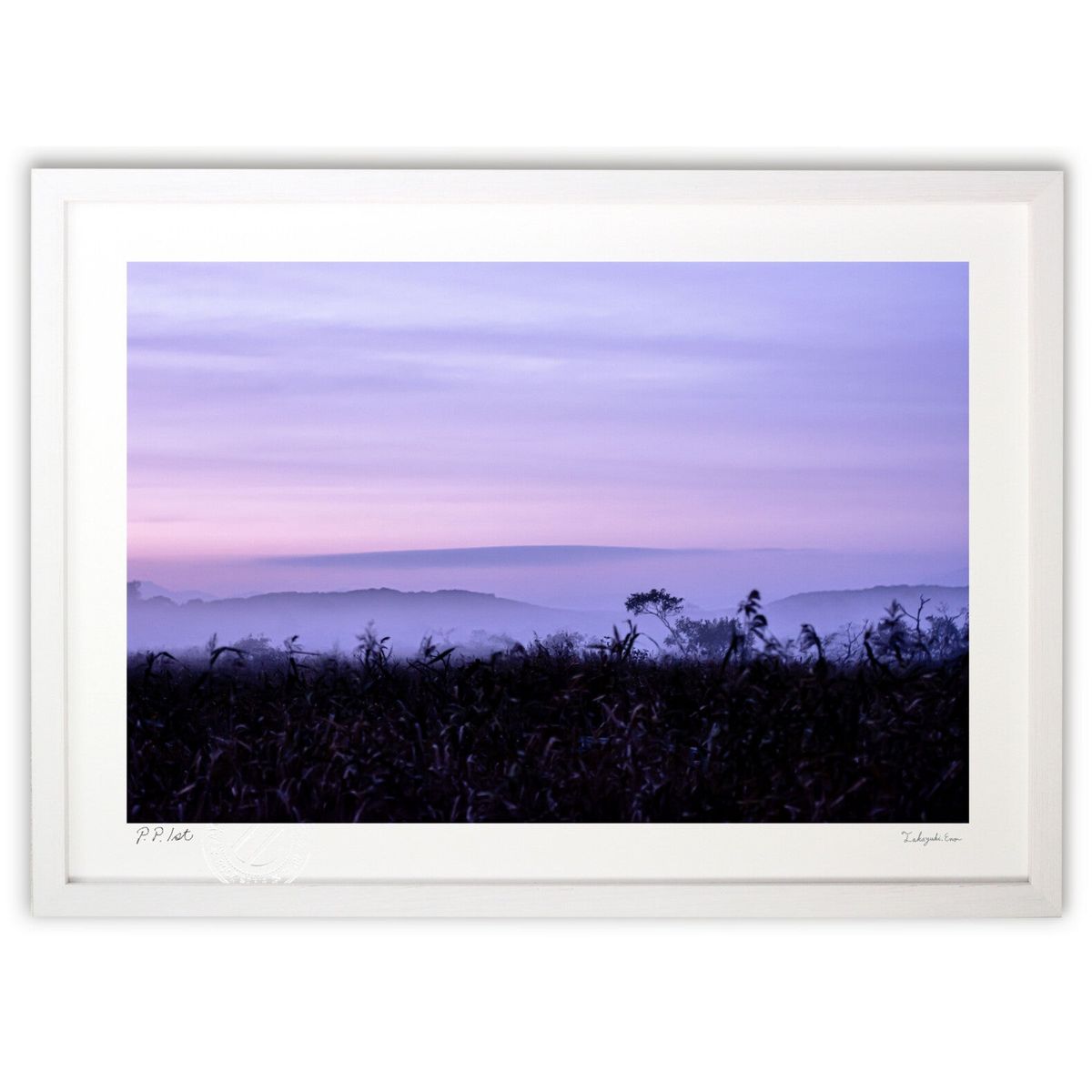 【スーパーSALE半額】版画 霧と釧路湿原 (TAKAYA)インテリア 壁掛け 額入り 風景画 ポスター アート リビング 玄関に飾る 風水 プレゼント モダン...