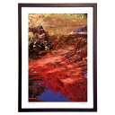 【スーパーSALE半額】版画 水面の秋 (mitan)インテリア 壁掛け 額入り 風景画 ポスター アート リビング 玄関に飾る 風水 プレゼント モダン アー...