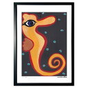 【スーパーSALE半額】版画 タツノオトシゴ (marizoellen)インテリア 壁掛け 額入り 風景画 ポスター アート リビング 玄関に飾る 風水 プレゼ...