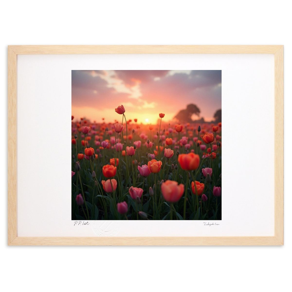 【スーパーSALE半額】版画 幻想的な花畑 (isa)インテリア 壁掛け 額入り 風景画 ポスター アート リビング 玄関に飾る 風水 プレゼント モダン アー...