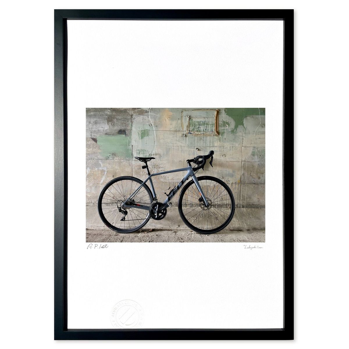 【スーパーSALE半額】版画 ロードバイク (榎本高行)インテリア 壁掛け 額入り 風景画 ポスター アート リビング 玄関に飾る 風水 プレゼント モダン ア...