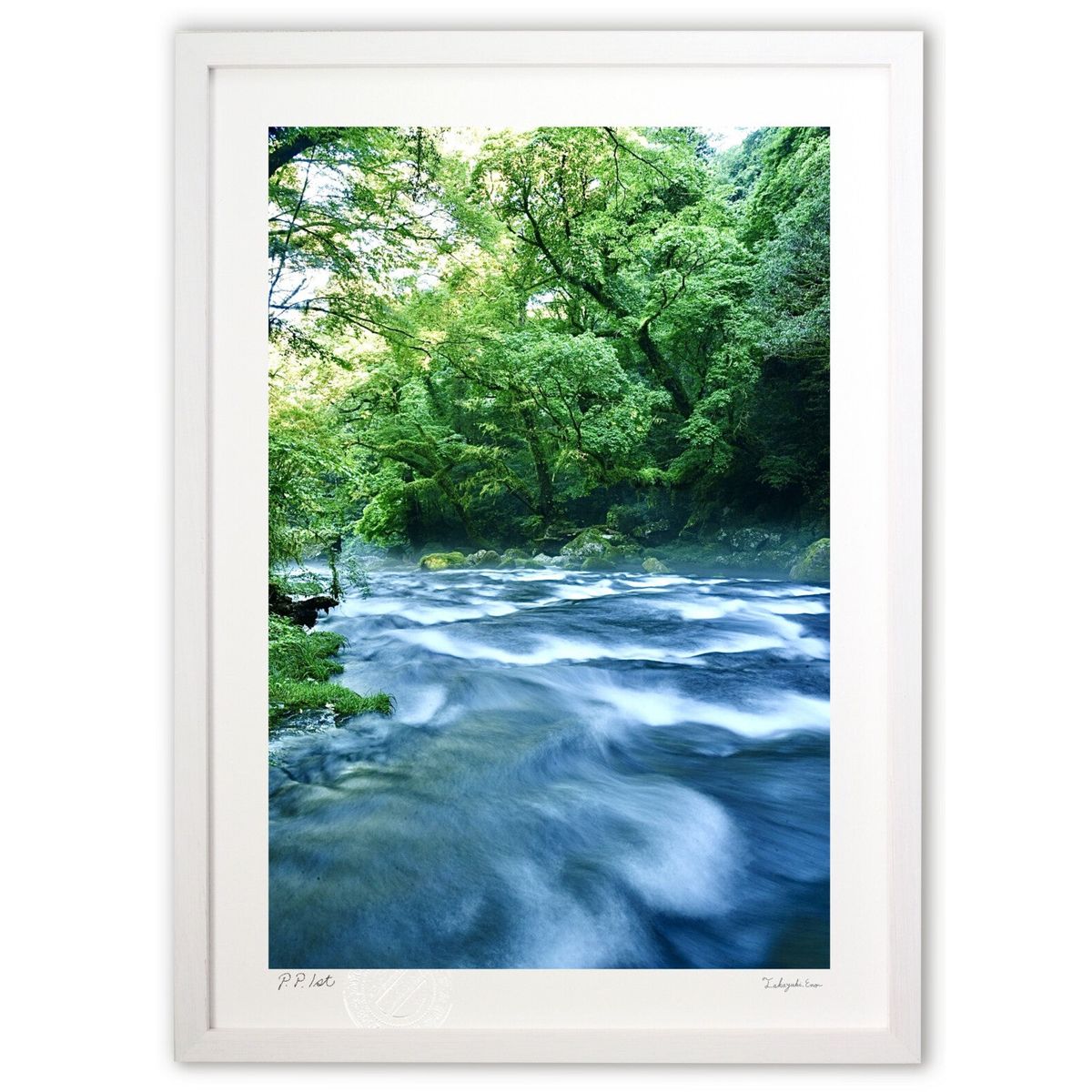 【スーパーSALE半額】版画 川の流れ (mitan)インテリア 壁掛け 額入り 風景画 ポスター アート リビング 玄関に飾る 風水 プレゼント モダン アー...