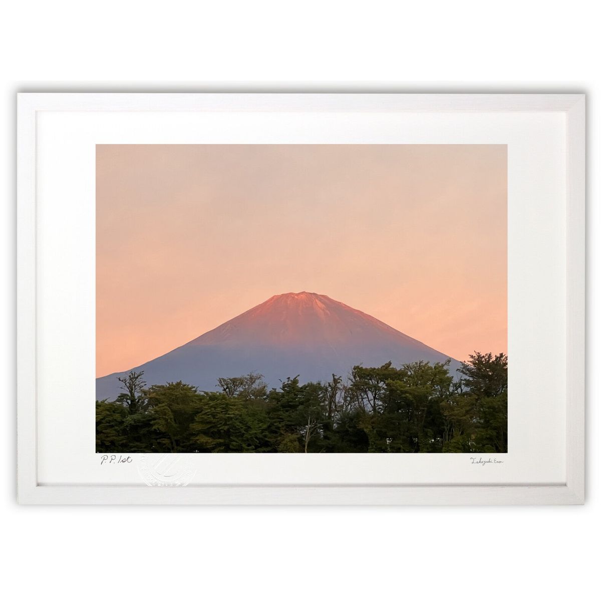 【スーパーSALE半額】版画 赤富士 (黒虎)インテリア 壁掛け 額入り 風景画 ポスター アート リビング 玄関に飾る 風水 プレゼント モダン アートフレー...