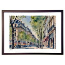 【スーパーSALE半額】版画 シャンゼリゼ通り (feather)インテリア 壁掛け 額入り 風景画 ポスター アート リビング 玄関に飾る 風水 プレゼント ...