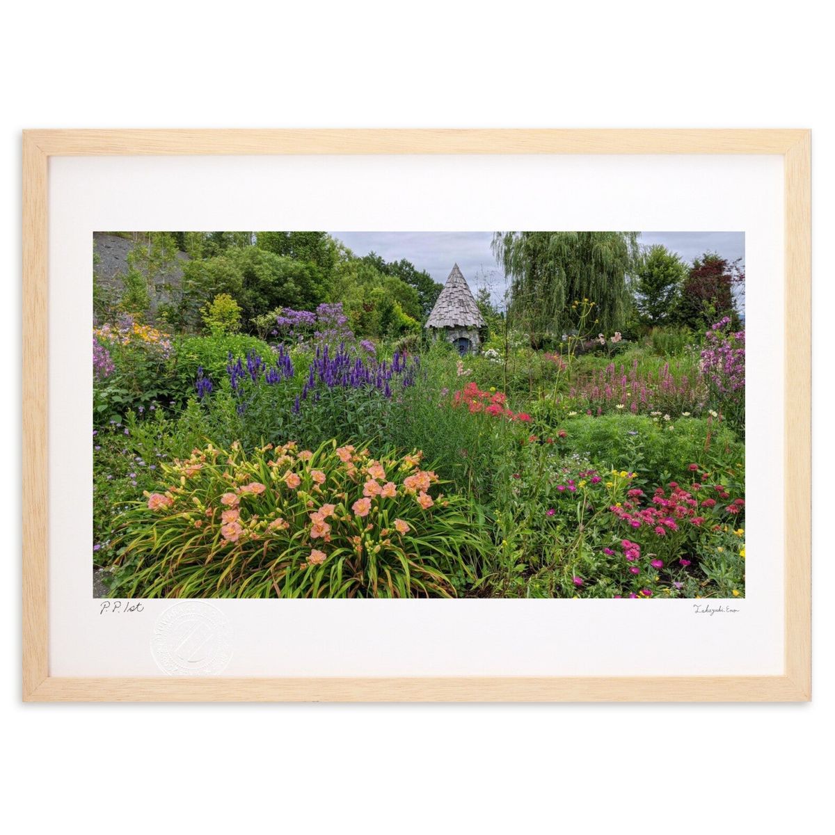 【スーパーSALE半額】版画 イングリッシュガーデン (スノーバニラ)インテリア 壁掛け 額入り 風景画 ポスター アート リビング 玄関に飾る 風水 プレゼン...