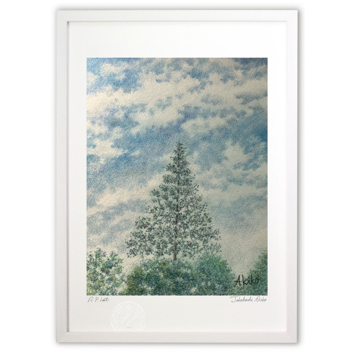 【スーパーSALE半額】版画 自己表現 (高橋 晶子)インテリア 壁掛け 額入り 風景画 ポスター アート リビング 玄関に飾る 風水 プレゼント モダン アー...