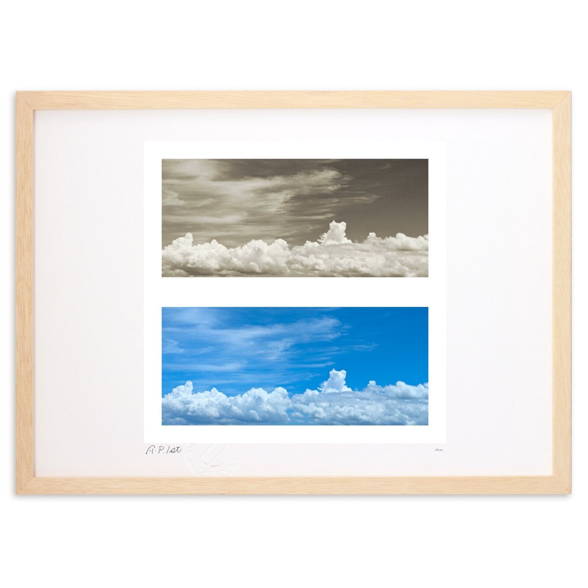 【スーパーSALE半額】版画 空。 (okiron)インテリア 壁掛け 額入り 風景画 ポスター アート リビング 玄関に飾る 風水 プレゼント モダン アート...