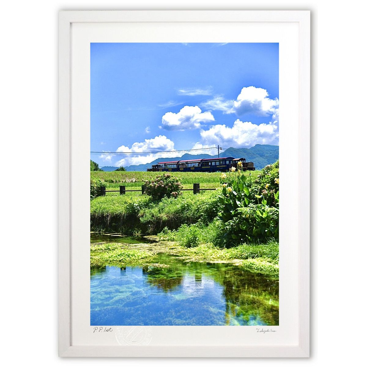 【スーパーSALE半額】版画 夏を駆け抜ける (mitan)インテリア 壁掛け 額入り 風景画 ポスター アート リビング 玄関に飾る 風水 プレゼント モダン...