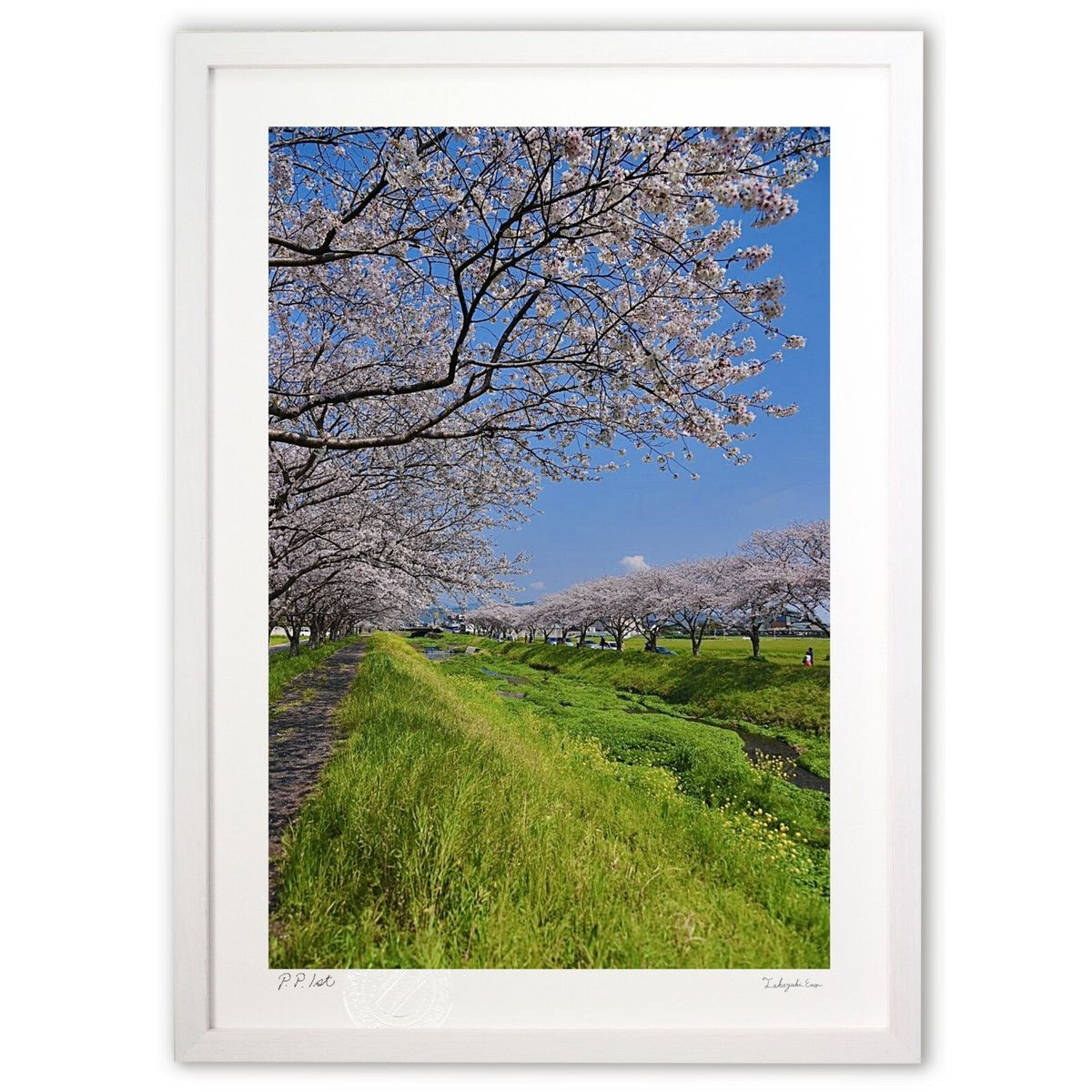 【スーパーSALE半額】版画 絶好の花見日和 (mitan)インテリア 壁掛け 額入り 風景画 ポスター アート リビング 玄関に飾る 風水 プレゼント モダン...