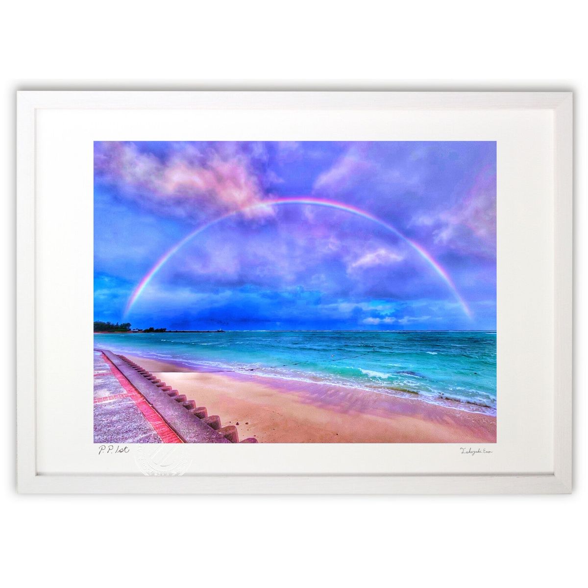 【スーパーSALE半額】版画 幸せの虹 (blackswan)インテリア 壁掛け 額入り 風景画 ポスター アート リビング 玄関に飾る 風水 プレゼント モダ...