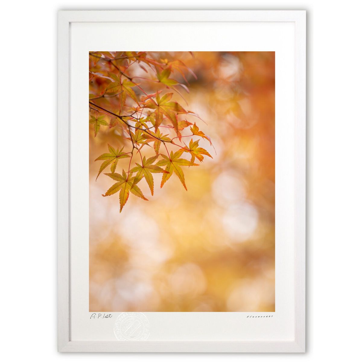 【スーパーSALE半額】版画 錦秋紅葉 (bluewoods07)インテリア 壁掛け 額入り 風景画 ポスター アート リビング 玄関に飾る 風水 プレゼント ...