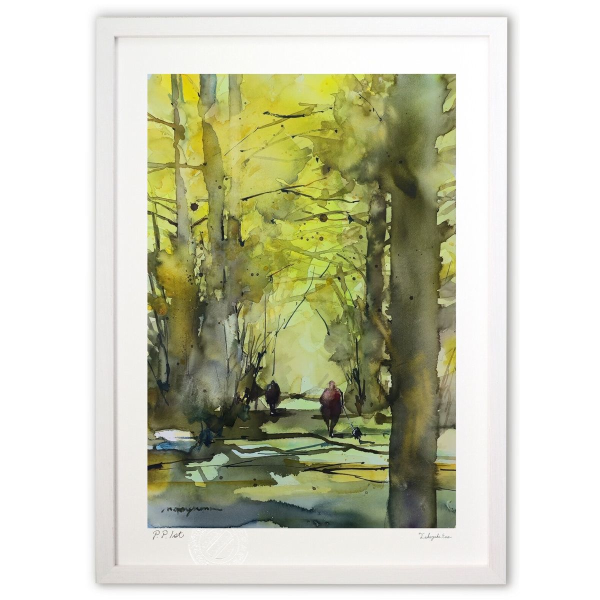 【スーパーSALE半額】版画 木漏れ日の径 (Masahiro Okayama)