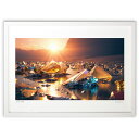 【スーパーSALE半額】版画 朝日の中の美しいクリスタルと水面 (N)インテリア 壁掛け 額入り 風景画 ポスター アート リビング 玄関に飾る 風水 プレゼン...