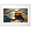 【スーパーSALE半額】版画 夕日に照らされた水面とガラスのオブジェクト (N)