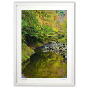 【スーパーSALE半額】版画 錦秋の小川 (mitan)インテリア 壁掛け 額入り 風景画 ポスター アート リビング 玄関に飾る 風水 プレゼント モダン ア...