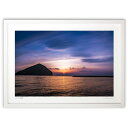 【スーパーSALE半額】版画 夕焼けの海 (bluewoods07)インテリア 壁掛け 額入り 風景画 ポスター アート リビング 玄関に飾る 風水 プレゼント...