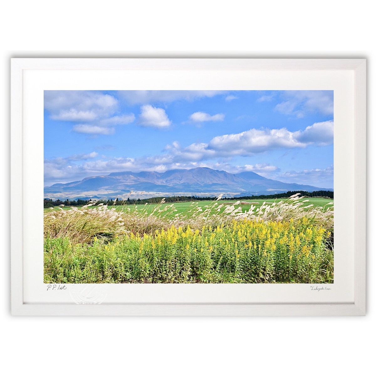 【スーパーSALE半額】版画 秋のくじゅう連山 (mitan)インテリア 壁掛け 額入り 風景画 ポスター アート リビング 玄関に飾る 風水 プレゼント モダ...