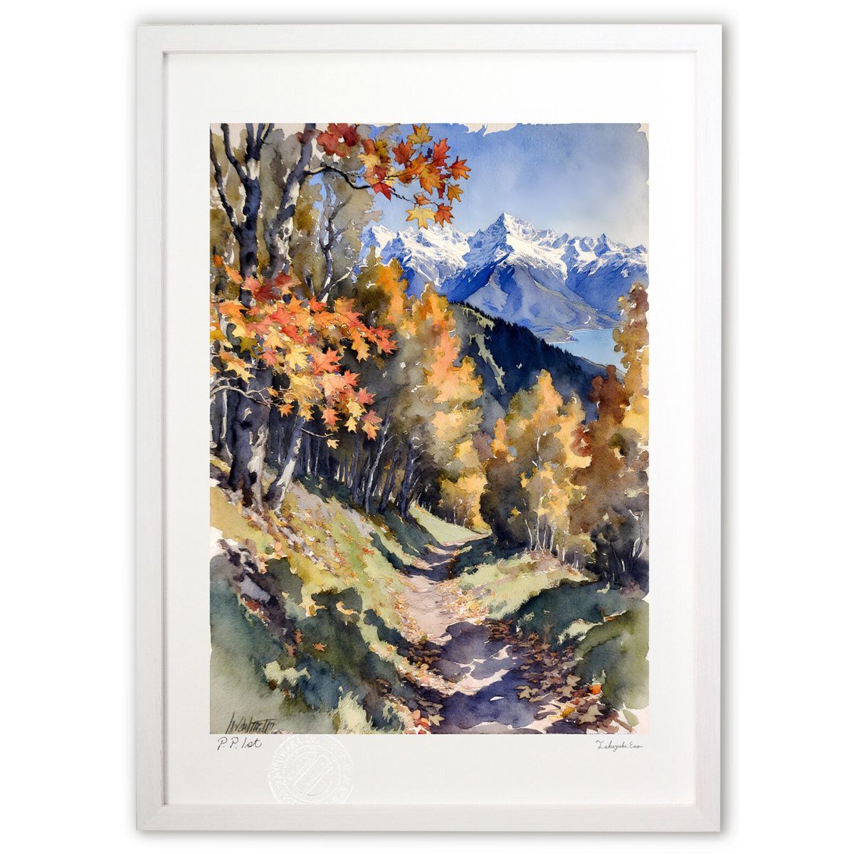 【スーパーSALE半額】版画 峠道 (feather)インテリア 壁掛け 額入り 風景画 ポスター アート リビング 玄関に飾る 風水 プレゼント モダン アー...