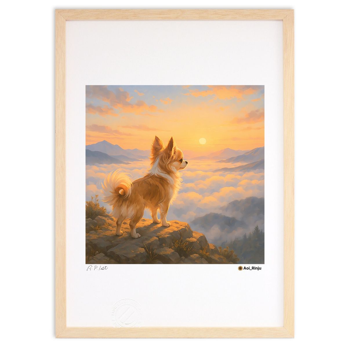 【スーパーSALE半額】版画 初めての朝日 (葵りんじゅ)インテリア 壁掛け 額入り 風景画 ポスター アート リビング 玄関に飾る 風水 プレゼント モダン ...