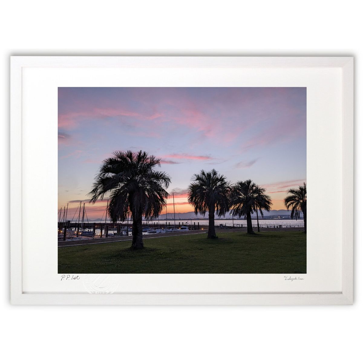 版画 夕焼けのヨットハーバー (yasu.phenix&#129725;)