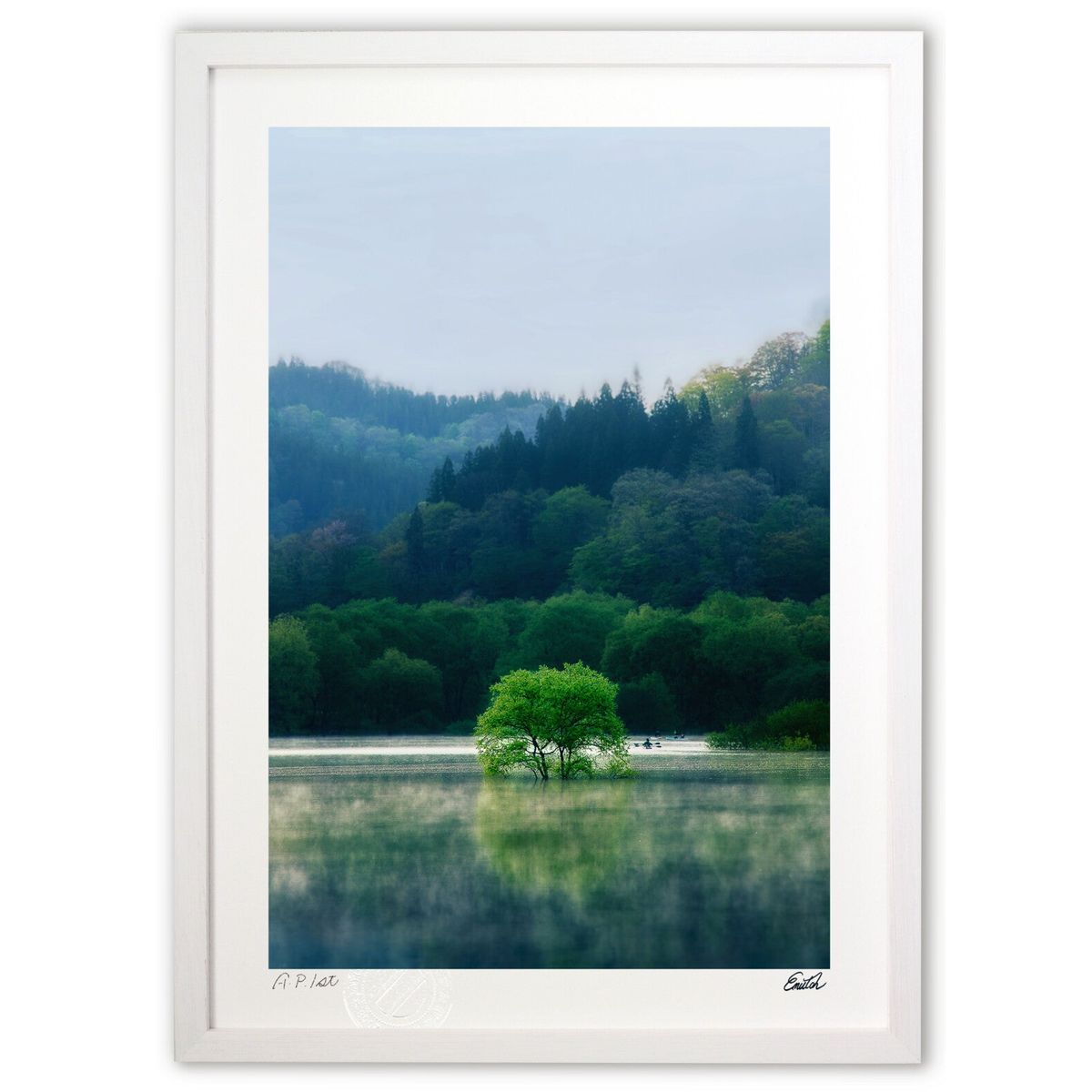 版画 緑凛 (eishowmutoh)インテリア 壁掛け 額入り 風景画 ポスター アート リビング 玄関に飾る 風水 プレゼント モダン アートフレーム