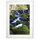 【スーパーSALE半額】版画 残雪の滝 (mitan)インテリア 壁掛け 額入り 風景画 ポスター アート リビング 玄関に飾る 風水 プレゼント モダン アー...