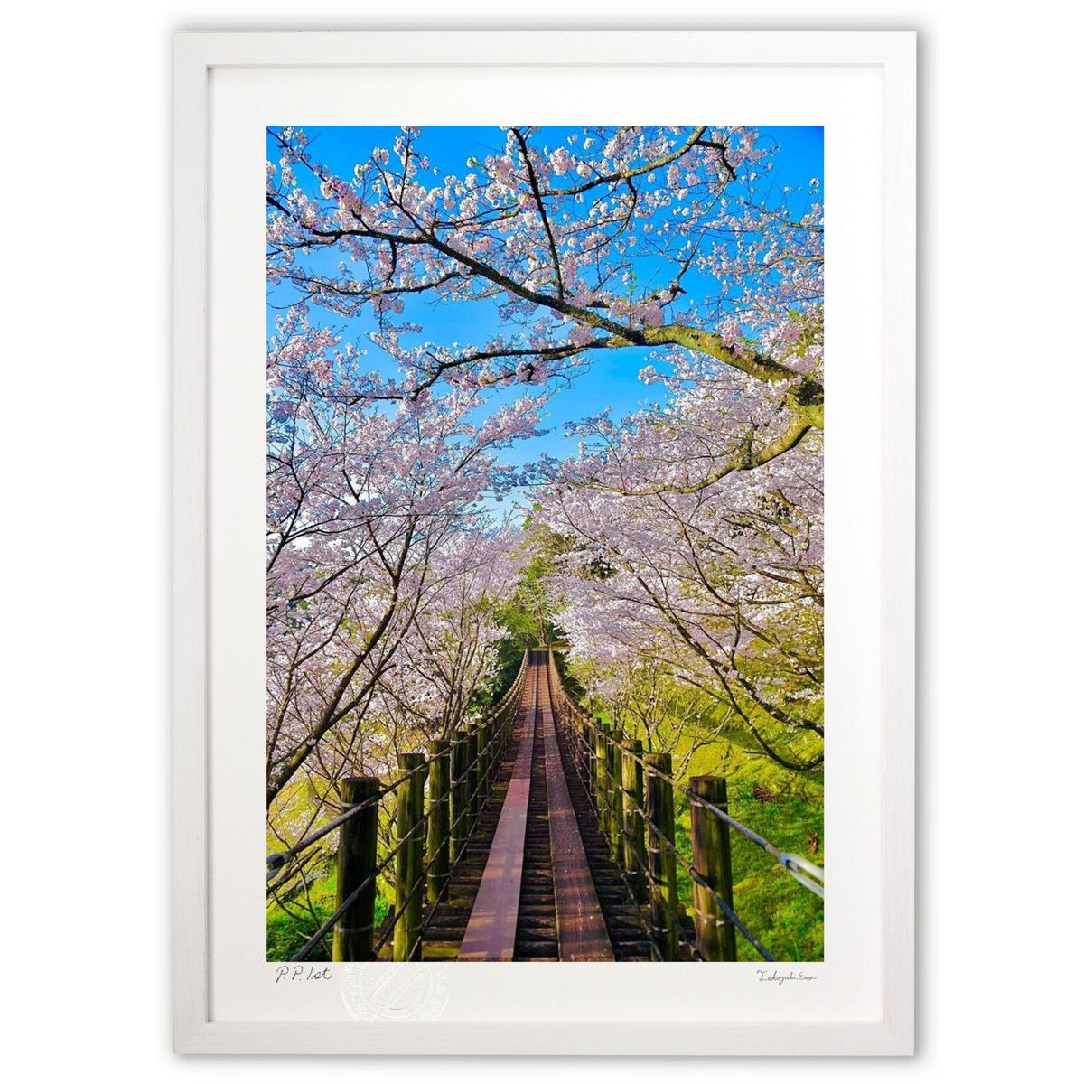 【スーパーSALE半額】版画 天空の桜 (mitan)インテリア 壁掛け 額入り 風景画 ポスター アート リビング 玄関に飾る 風水 プレゼント モダン アー...