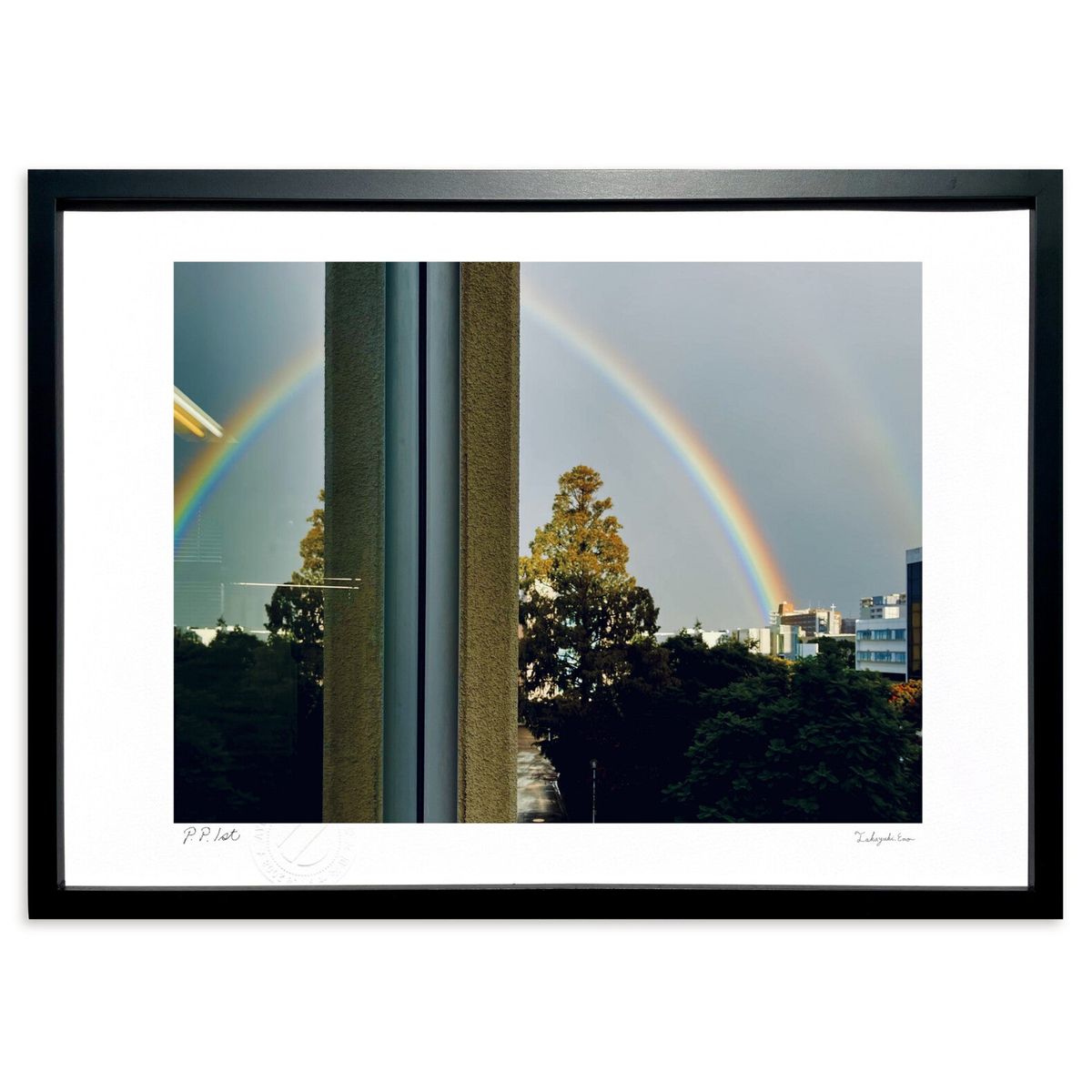 【スーパーSALE半額】版画 虹のリフレクション (aki-san)インテリア 壁掛け 額入り 風景画 ポスター アート リビング 玄関に飾る 風水 プレゼント...