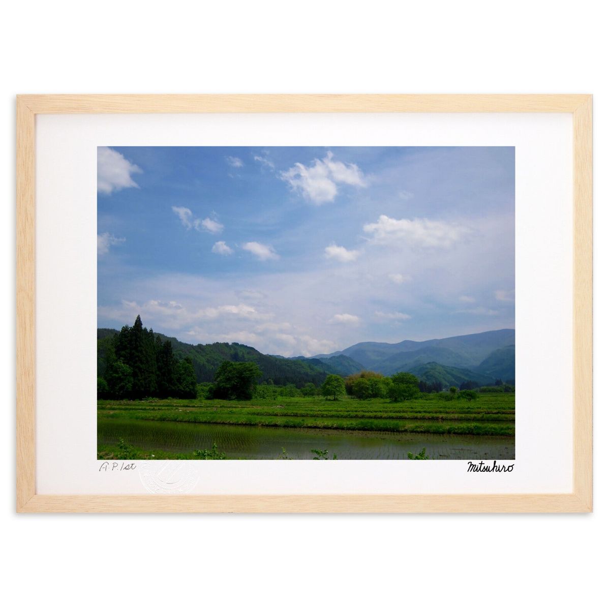 【スーパーSALE半額】版画 懐かしい風景 (Mitsuhiro)インテリア 壁掛け 額入り 風景画 ポスター アート リビング 玄関に飾る 風水 プレゼント ...