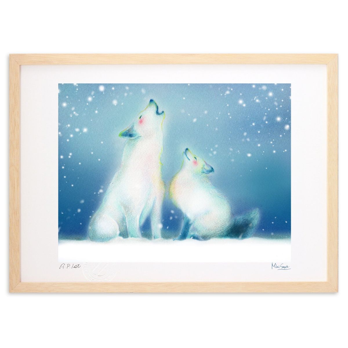 版画 いっしょにあそぼう (Minisaya)インテリア 壁掛け 額入り 風景画 ポスター アート リビング 玄関に飾る 風水 プレゼント モダン アートフレーム