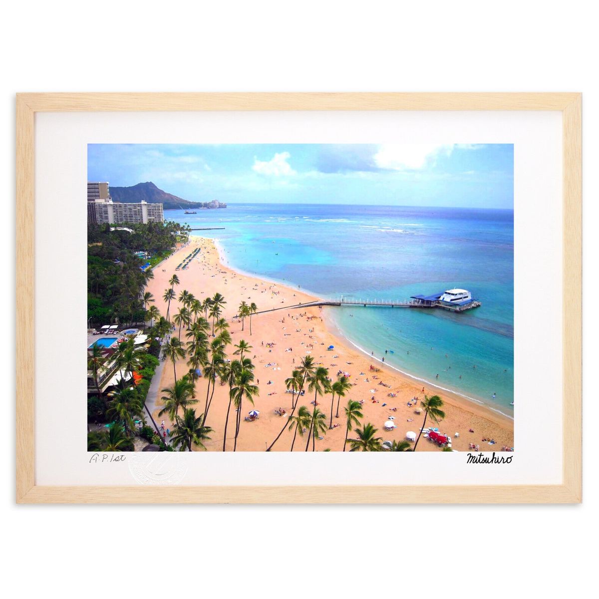 【スーパーSALE半額】版画 贅沢な青い風景 (Mitsuhiro)インテリア 壁掛け 額入り 風景画 ポスター アート リビング 玄関に飾る 風水 プレゼント...