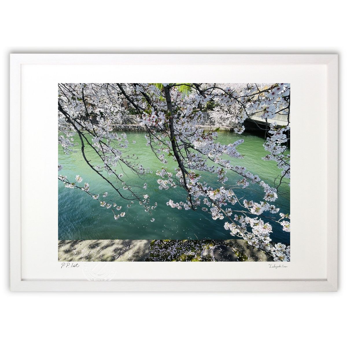 【スーパーSALE半額】版画 京都 桜と疎水 (aki-san)インテリア 壁掛け 額入り 風景画 ポスター アート リビング 玄関に飾る 風水 プレゼント モ...