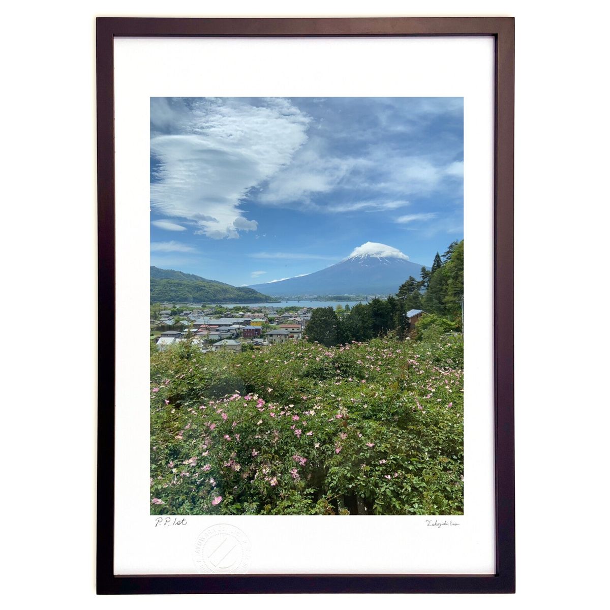 【スーパーSALE半額】版画 傘富士 (新城健 シンジョウ ケン)インテリア 壁掛け 額入り 風景画 ポスター アート リビング 玄関に飾る 風水 プレゼント ...