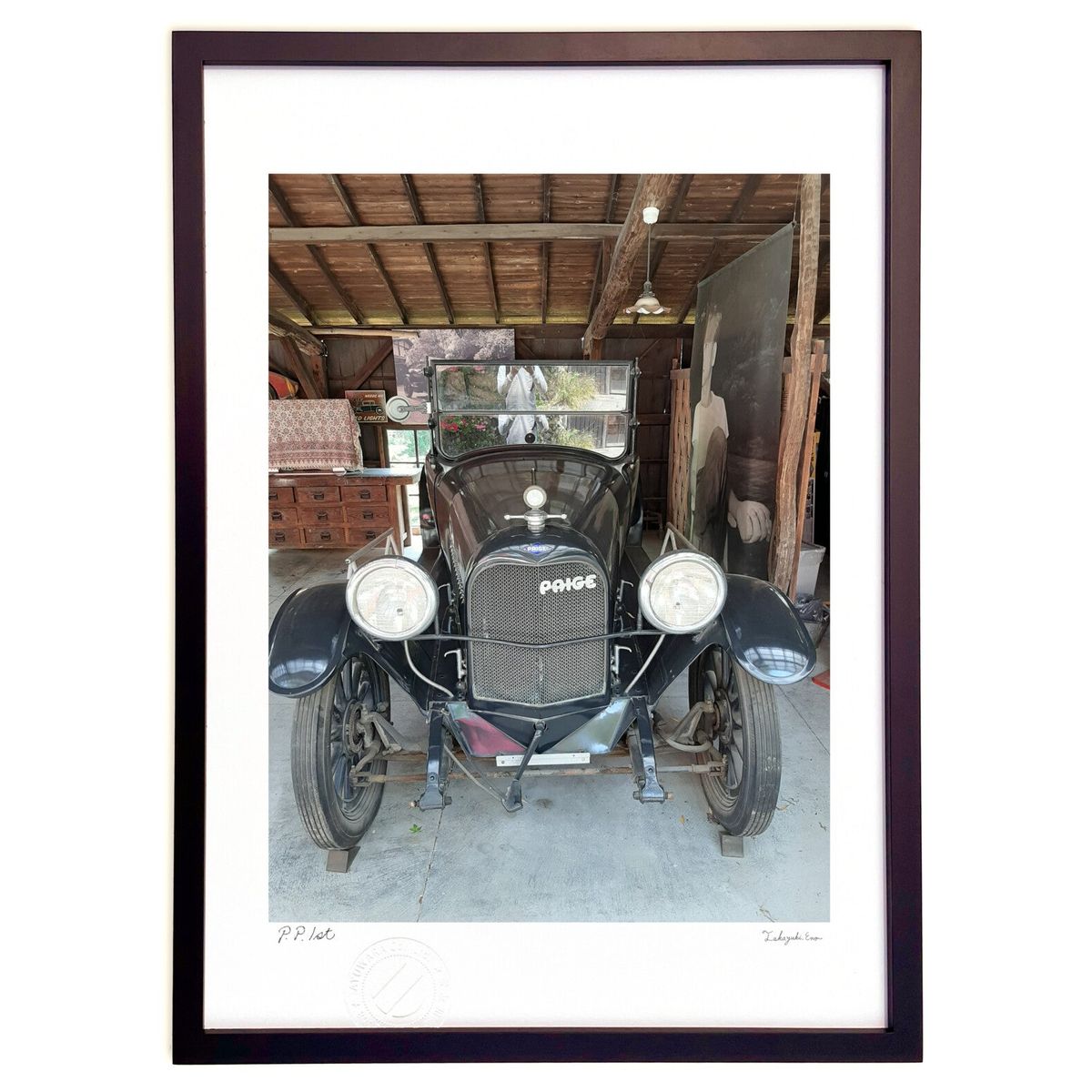 【スーパーSALE半額】版画 白州次郎とベントレー (新城健 シンジョウ ケン)