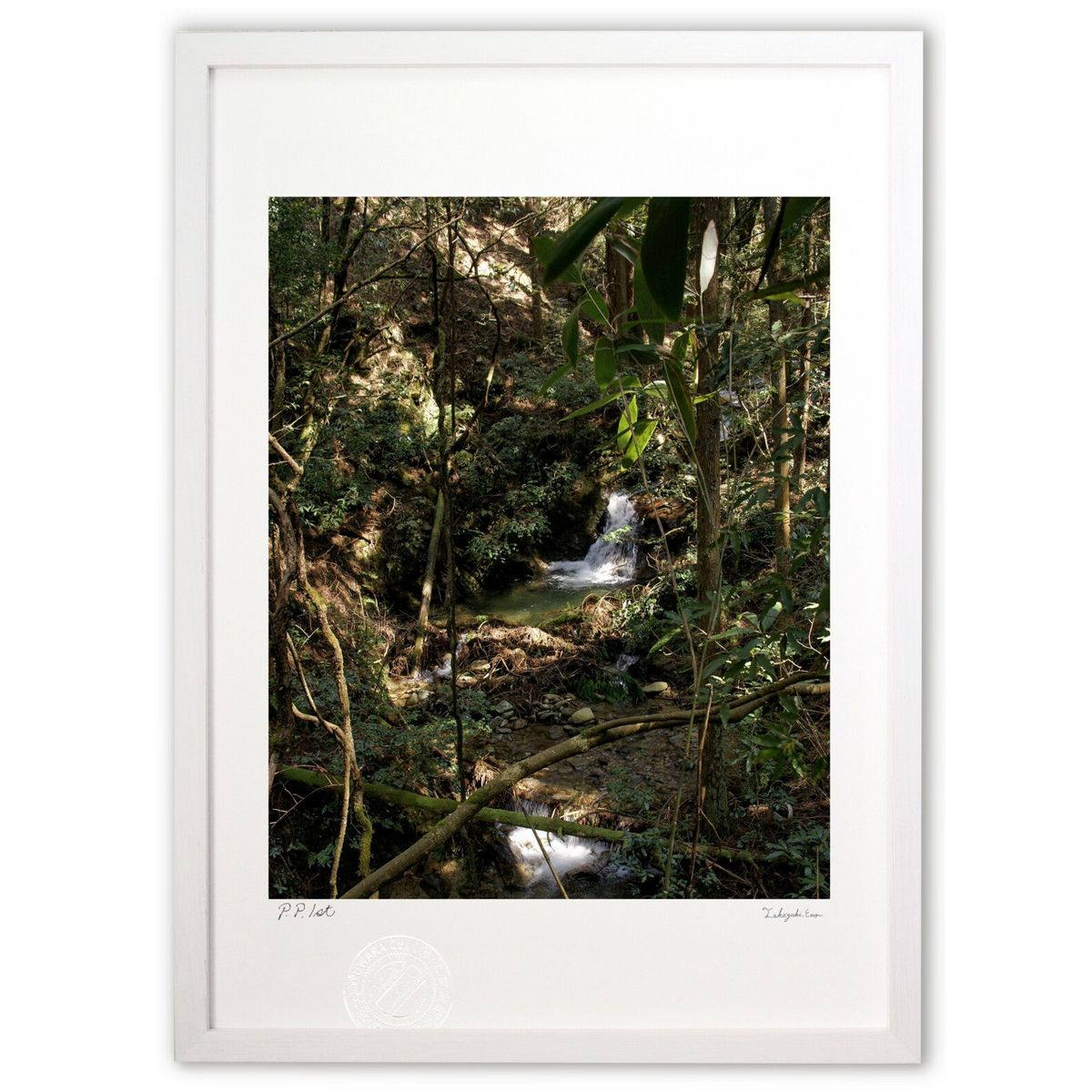 【スーパーSALE半額】版画 秘境の滝 (Agura)インテリア 壁掛け 額入り 風景画 ポスター アート リビング 玄関に飾る 風水 プレゼント モダン アー...